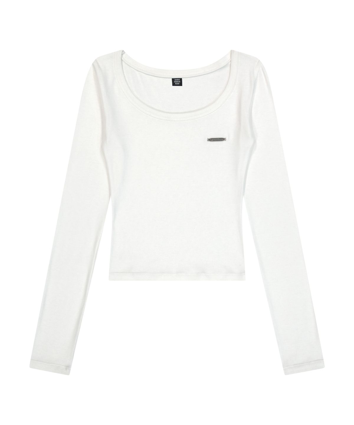 이우가마카라스(IUGAMAKARAS) U-Neck Fitted Top (White)