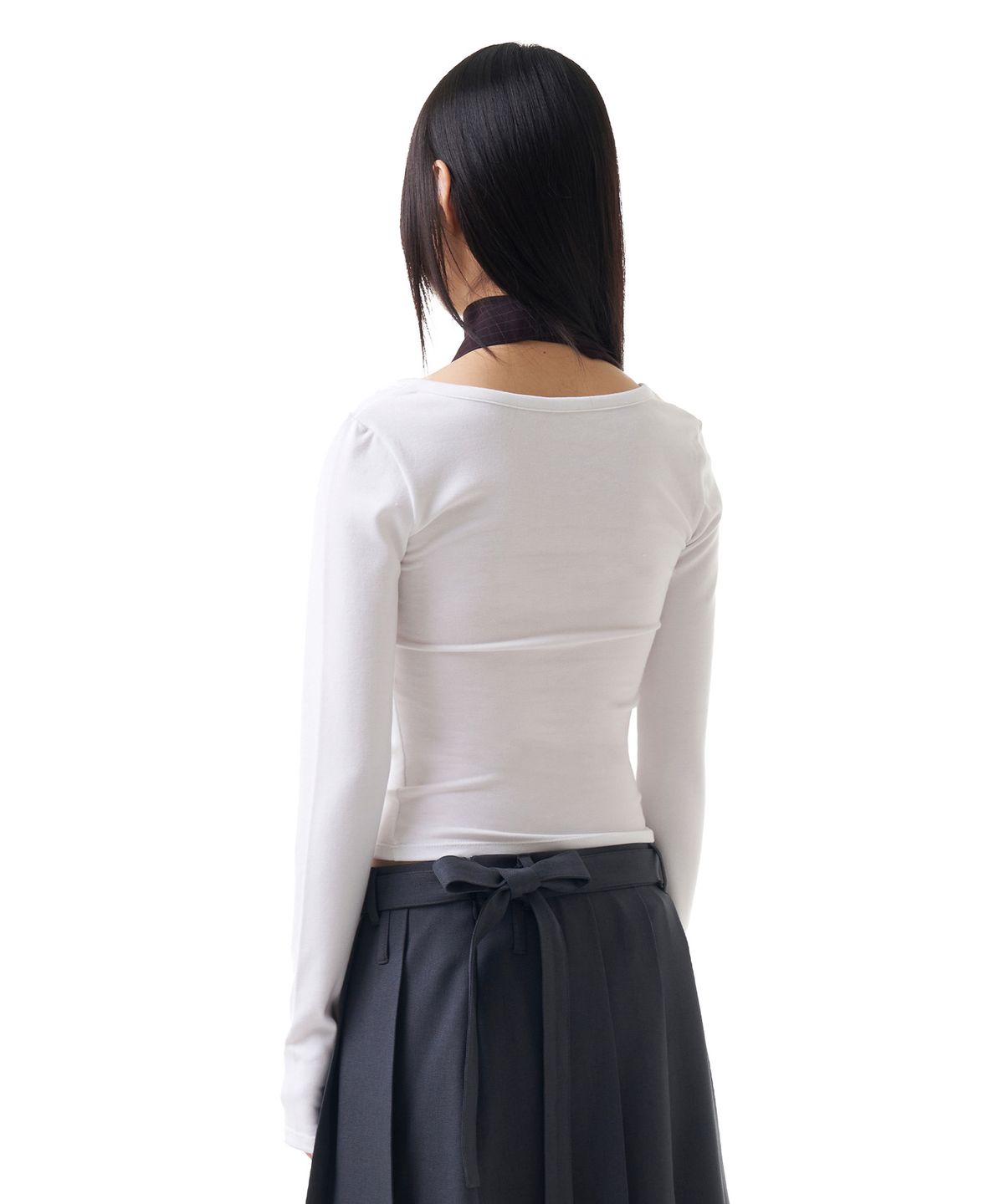 이우가마카라스(IUGAMAKARAS) Button Fitted Top (White)