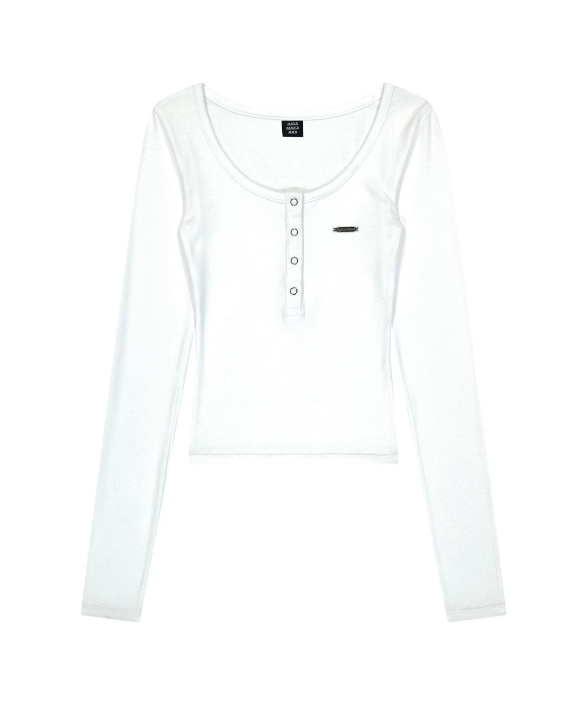 이우가마카라스(IUGAMAKARAS) Button Fitted Top (White)