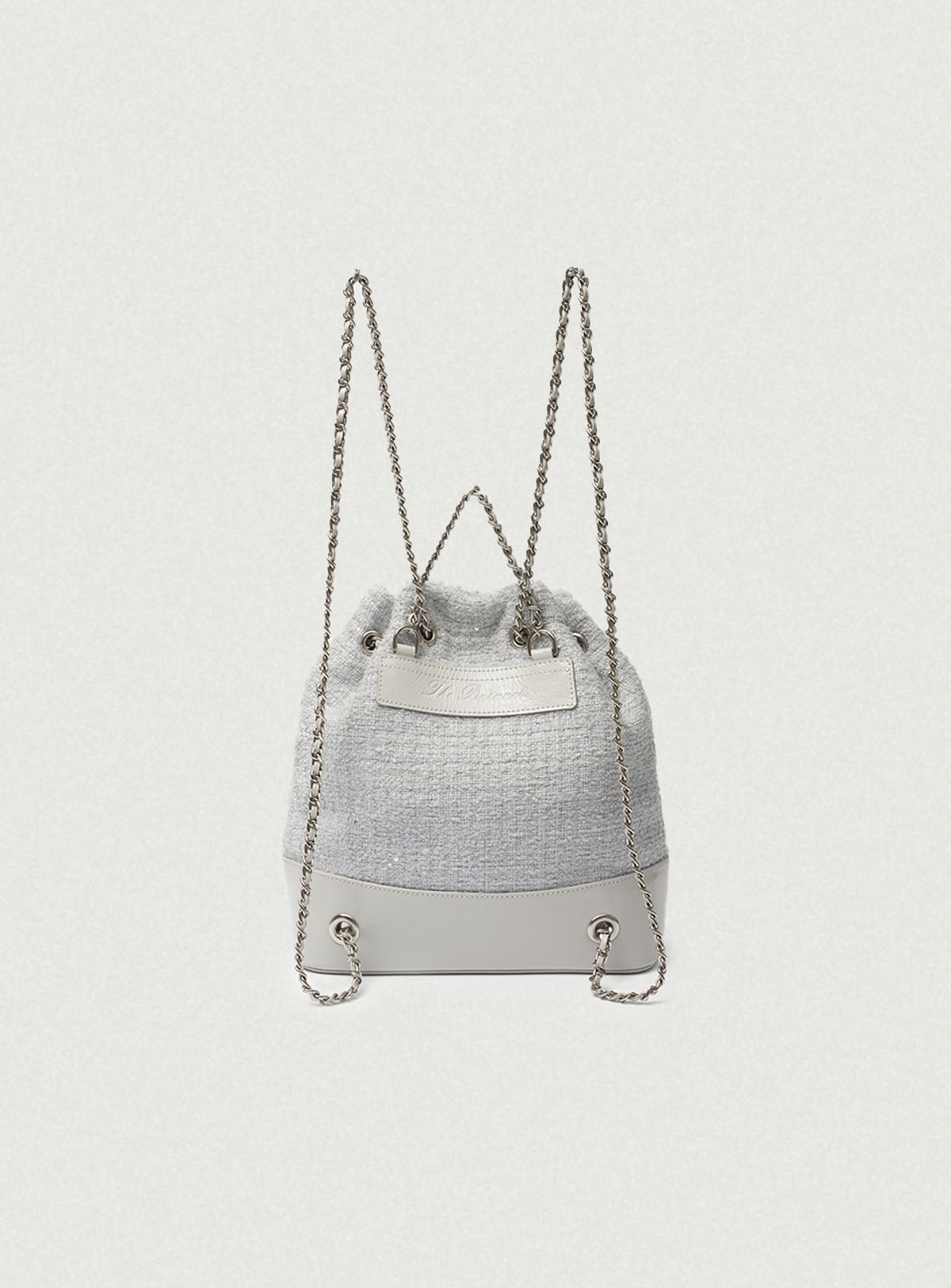 더바넷(THEBARNNET) Tweed Drawstring Chain Backpack_Mint