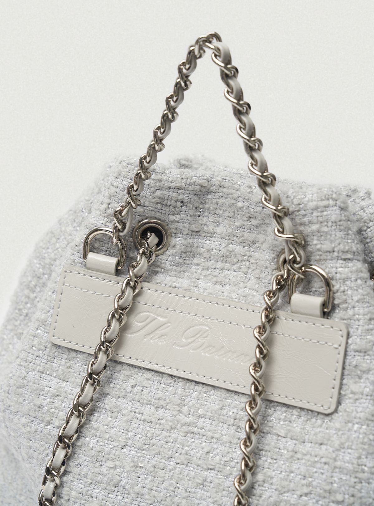 더바넷(THEBARNNET) Tweed Drawstring Chain Backpack_Mint