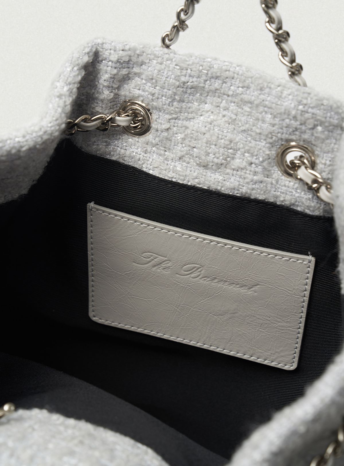 더바넷(THEBARNNET) Tweed Drawstring Chain Backpack_Mint