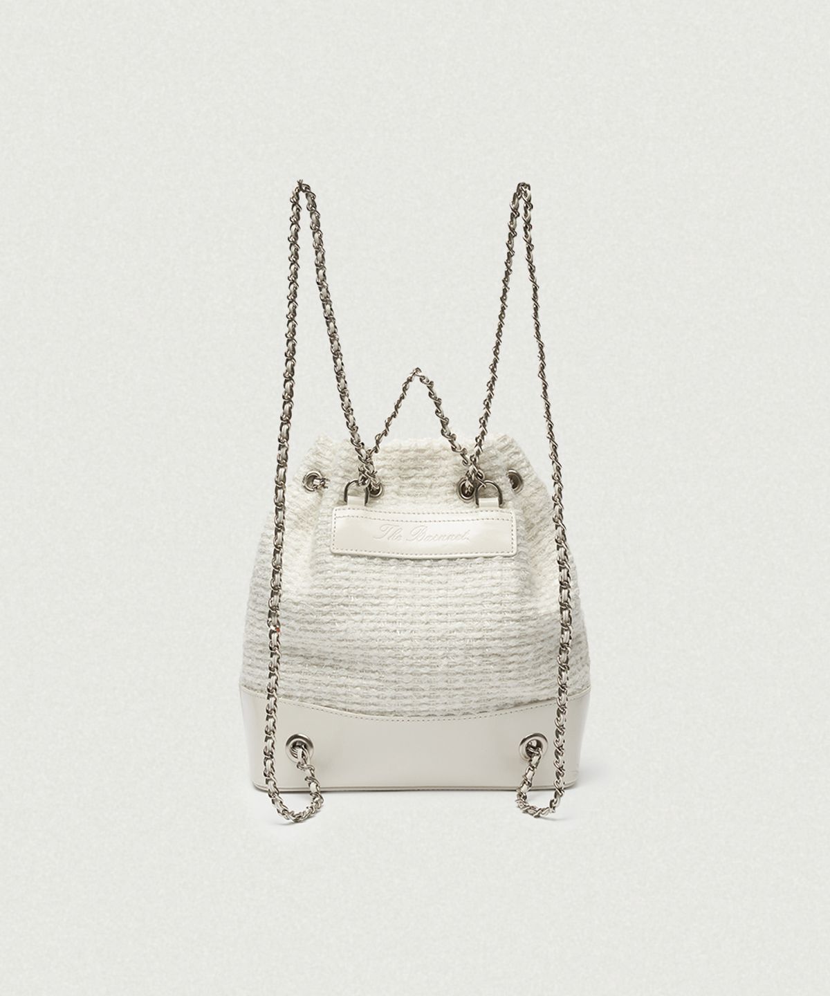 더바넷(THEBARNNET) Tweed Drawstring Chain Backpack_Ivory