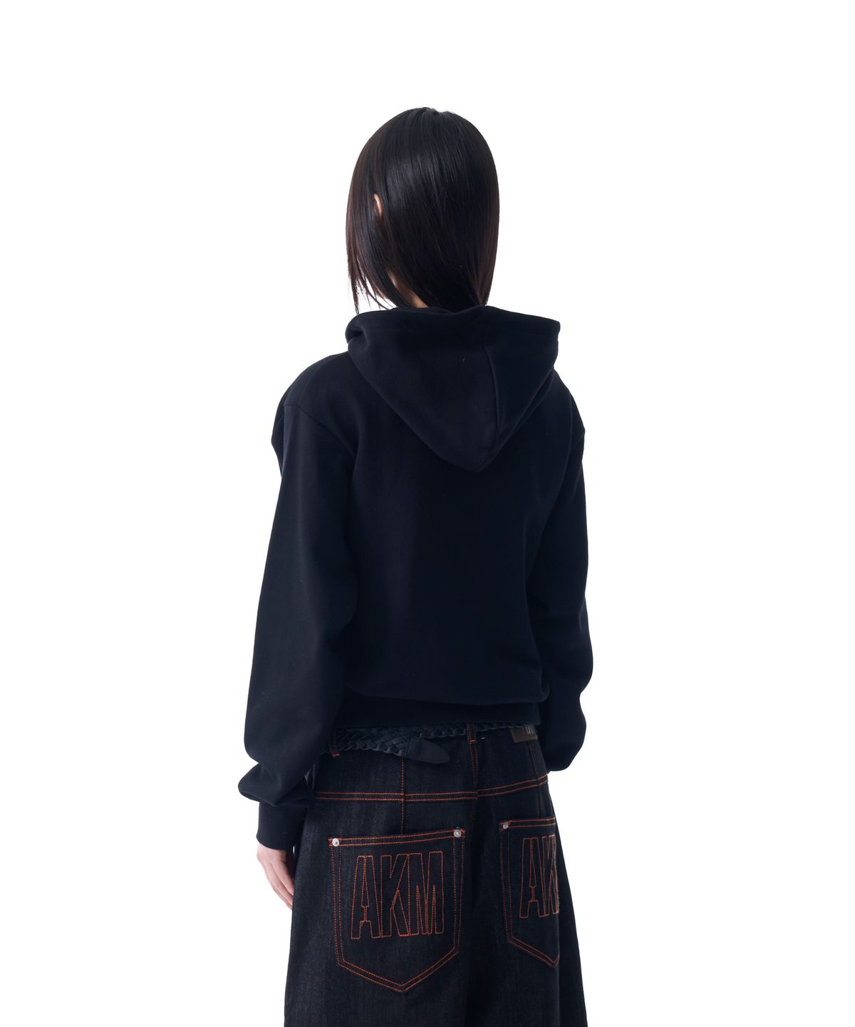 아캄(AAKAM) Flowers Zip-Up Hoodie (Black)