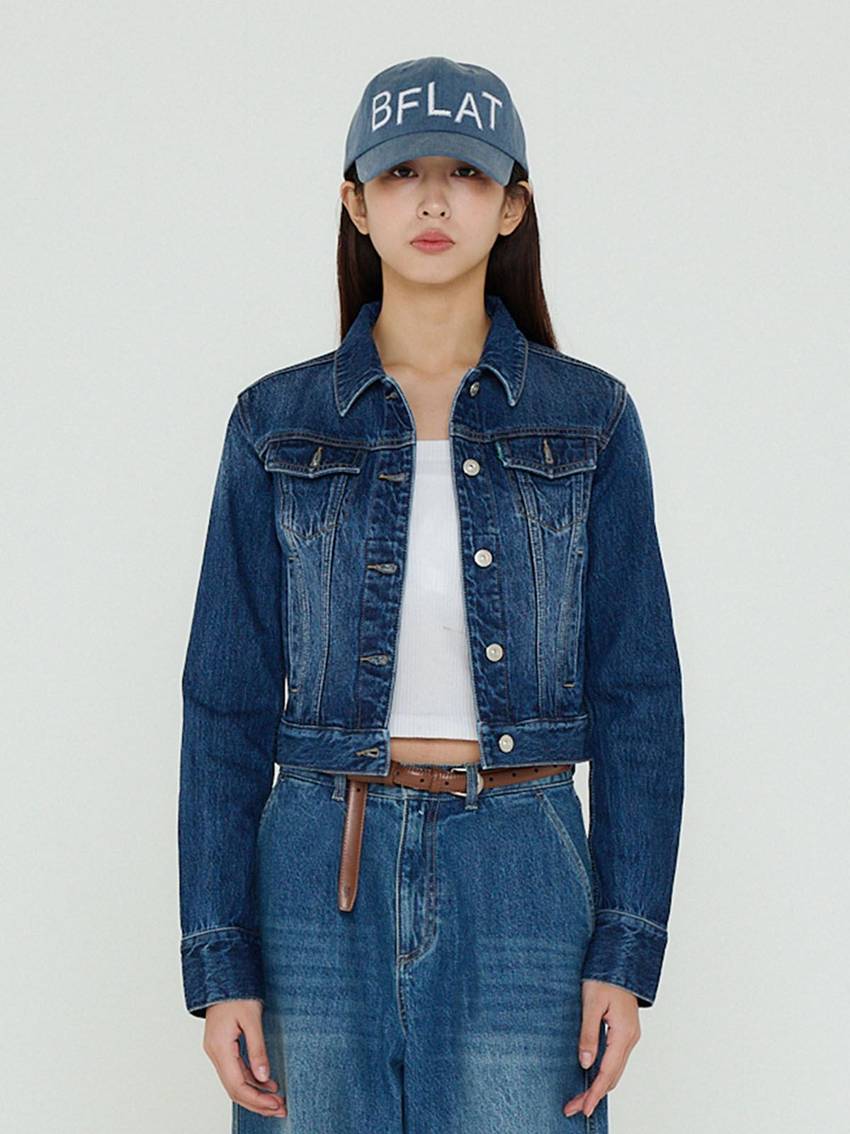 비플랫 베네통(Bb' BENETTON) 워시드 데님 자켓 (Indigo)