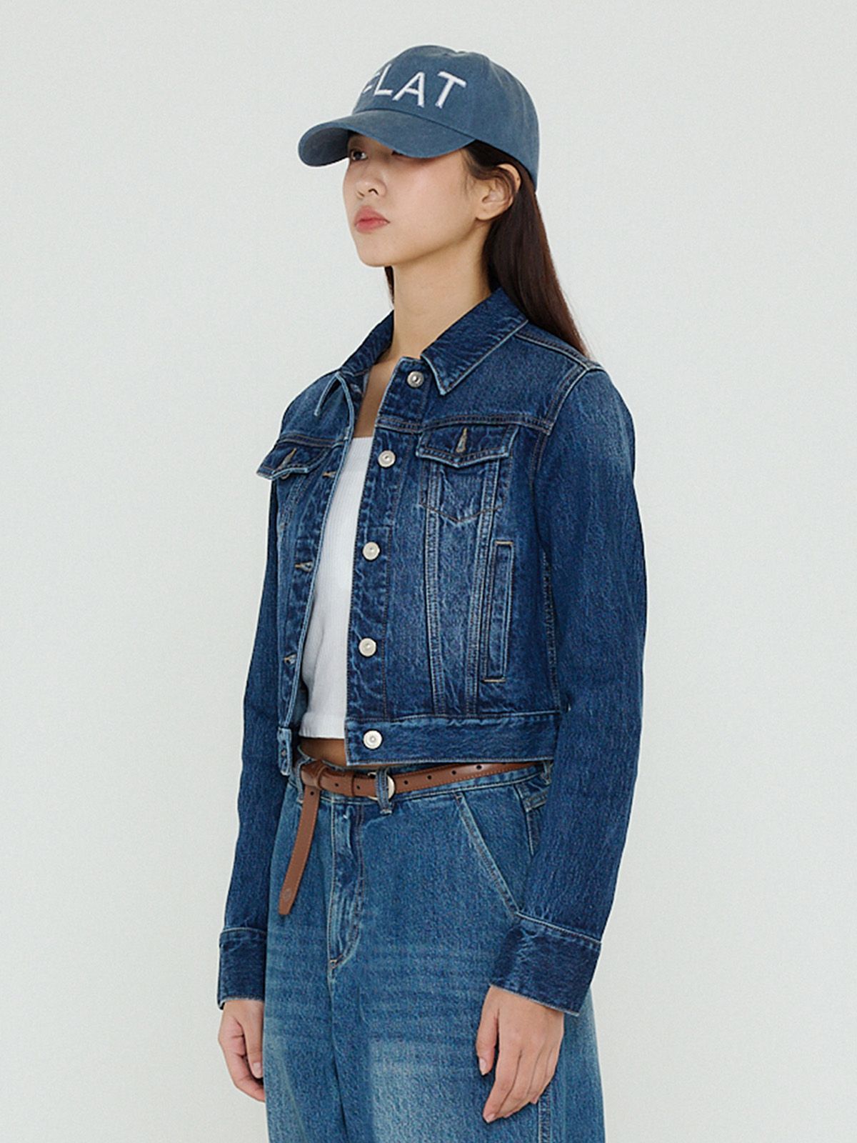 비플랫 베네통(Bb' BENETTON) 워시드 데님 자켓 (Indigo)