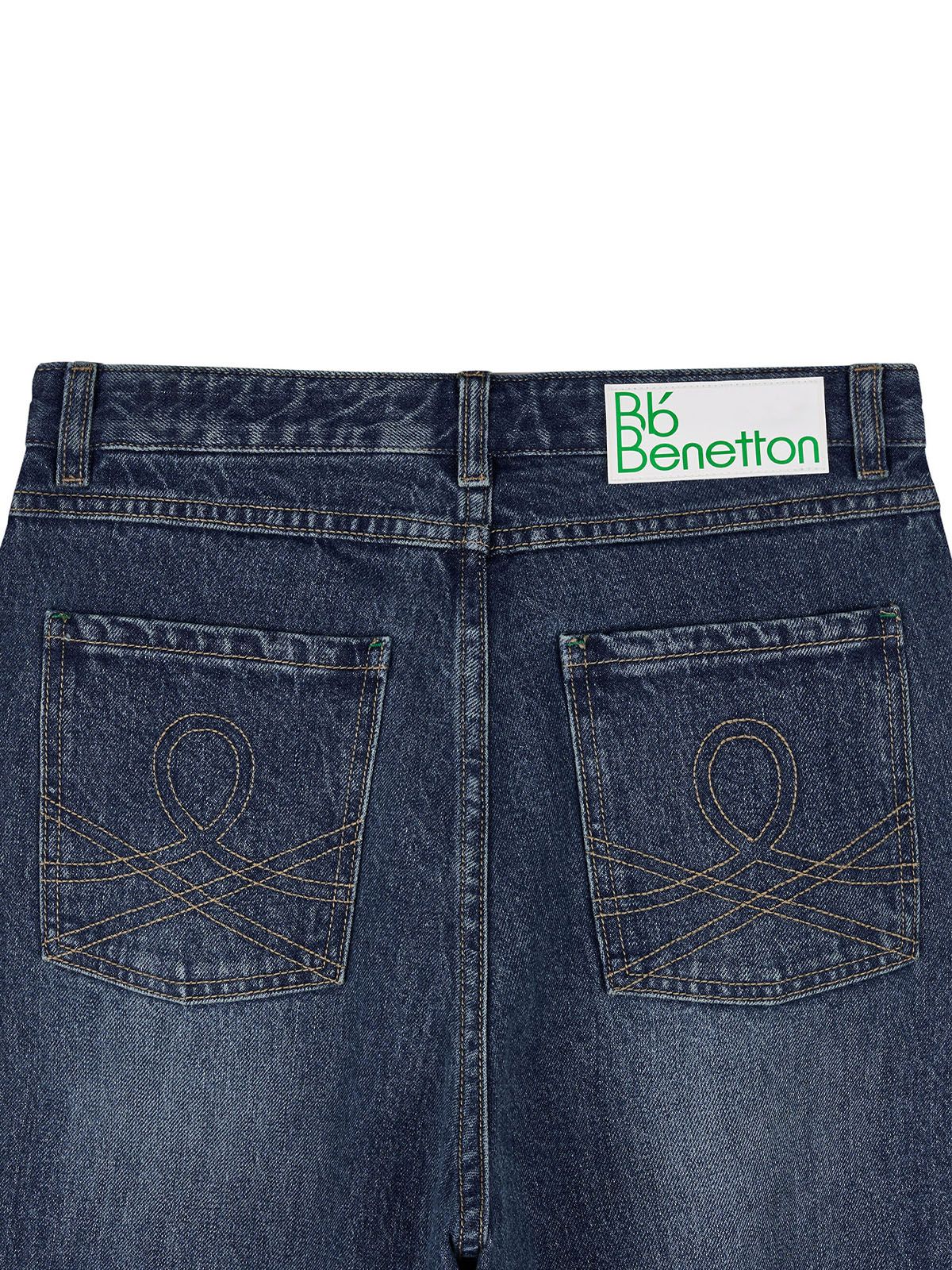 비플랫 베네통(Bb' BENETTON) 와이드 워시드 데님 팬츠 (Indigo)
