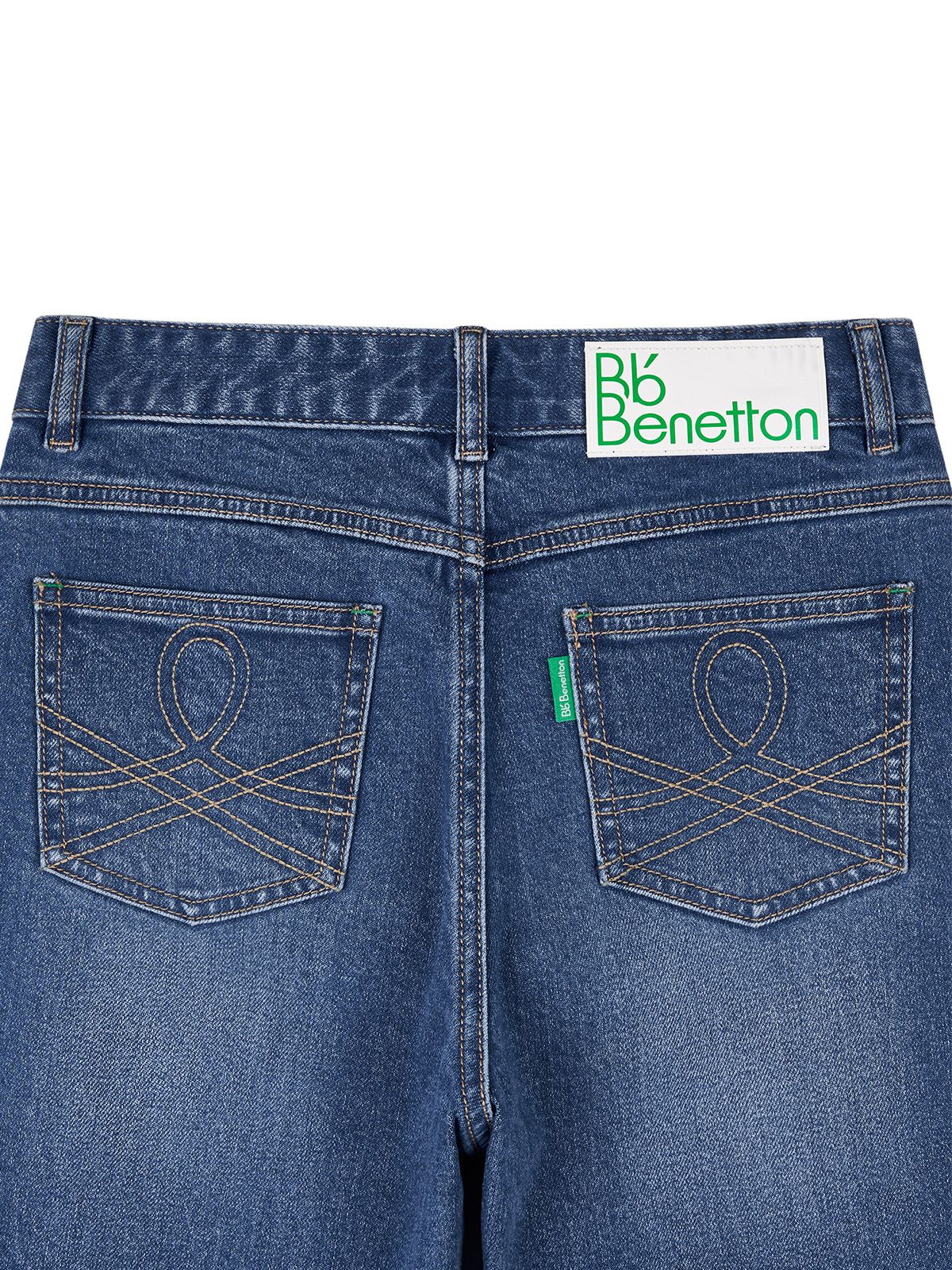비플랫 베네통(Bb' BENETTON) 부츠컷 워시드 데님 팬츠 (Indigo)