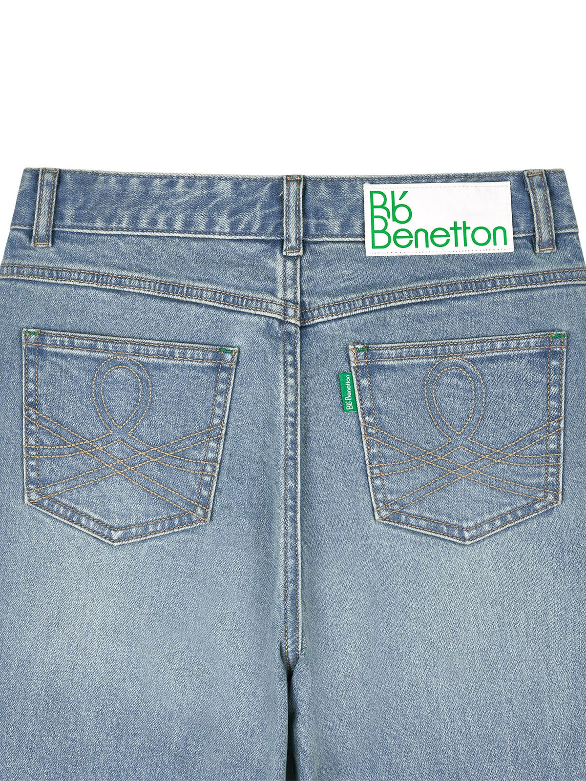 비플랫 베네통(Bb' BENETTON) 부츠컷 워시드 데님 팬츠 (Light blue)