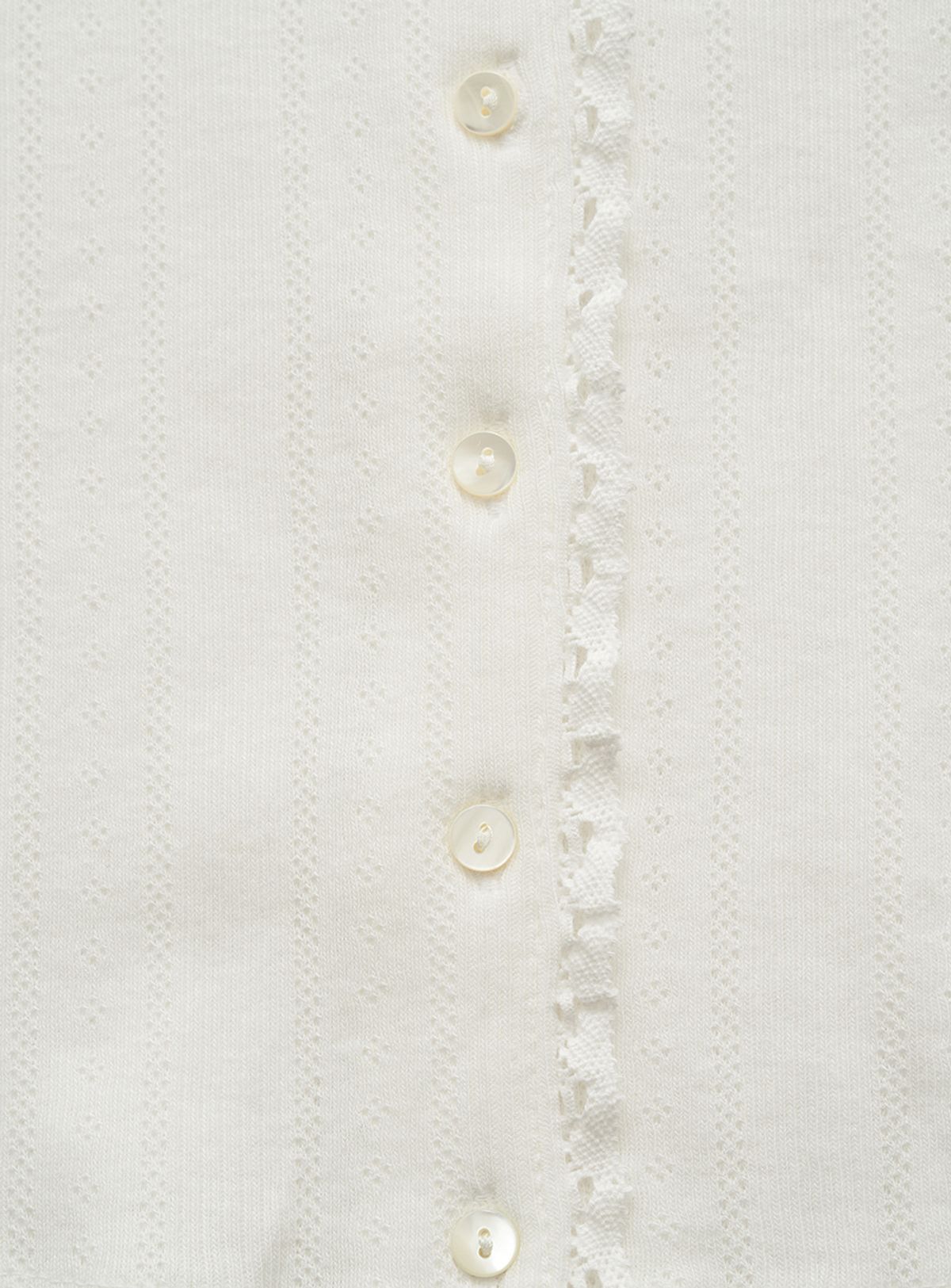 더바넷(THEBARNNET) Ravioli Lace-Trim Button-Up Top_White