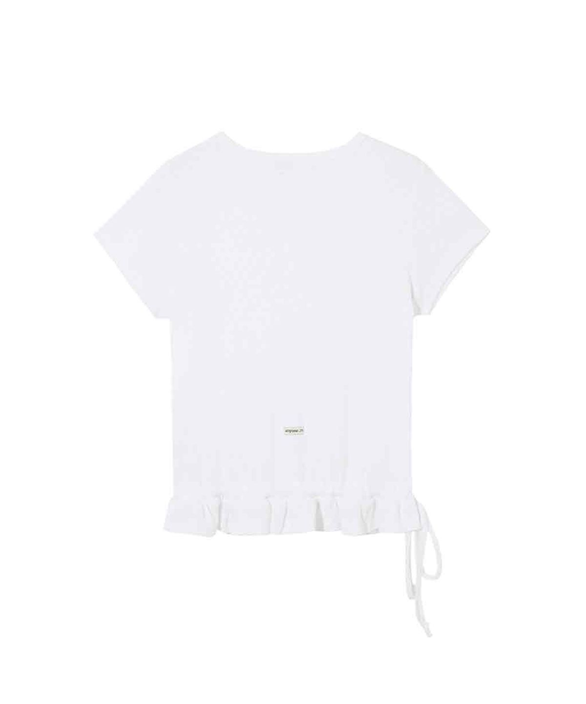 렌세(RENSE) Eyelet Frill Half T-shirt White