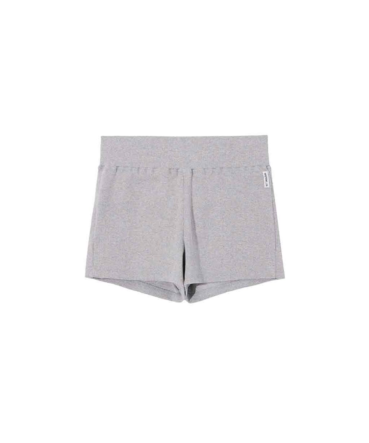 렌세(RENSE) Micro Ribbed Banding Short Pants Melange Gray