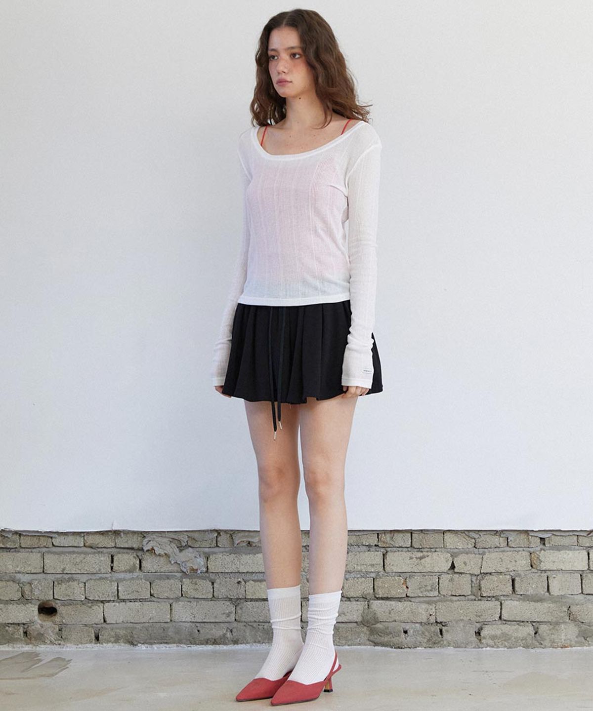 렌세(RENSE) See-through Layer Long Sleeve White