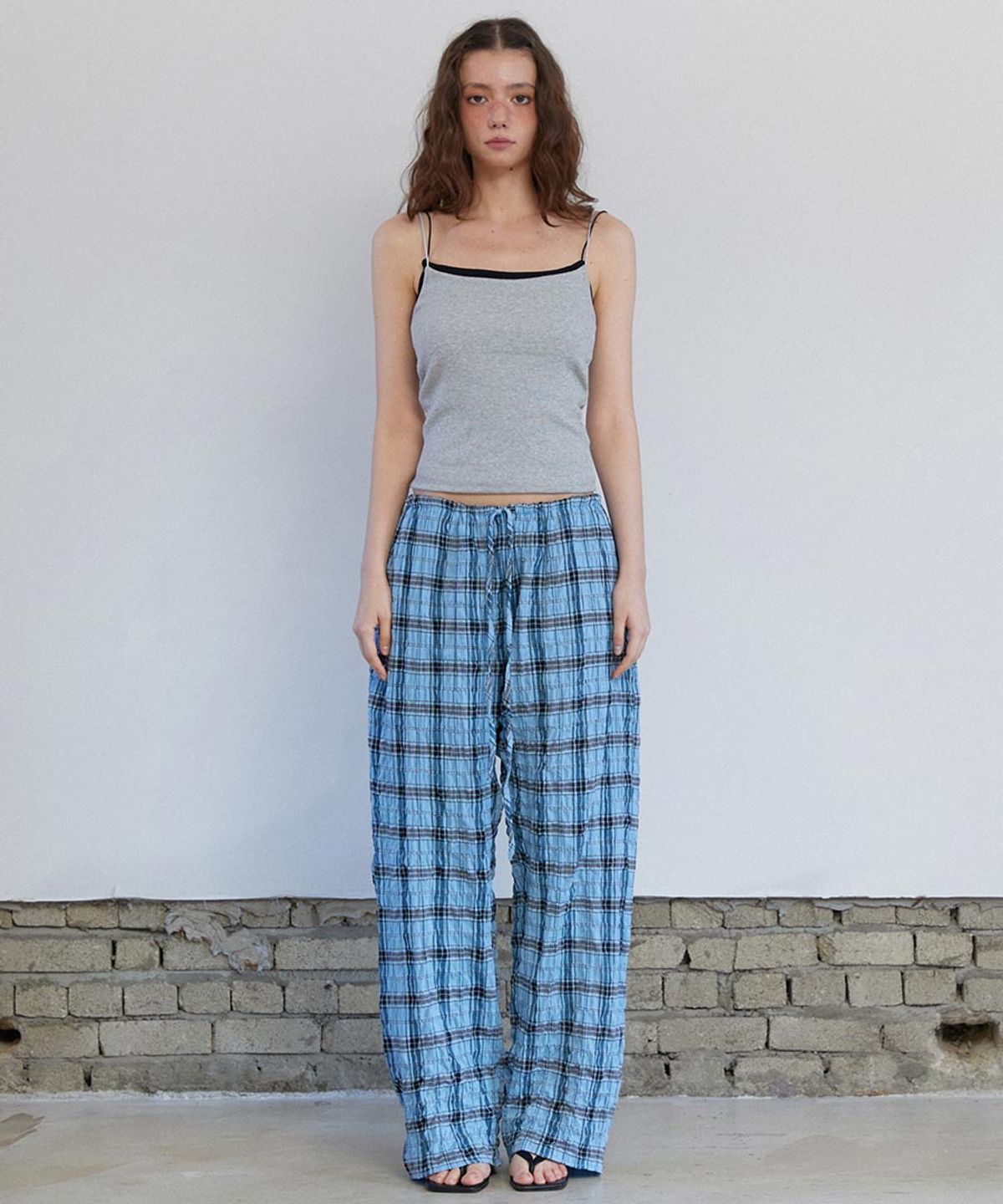 렌세(RENSE) String Point Sleeveless Melange Gray