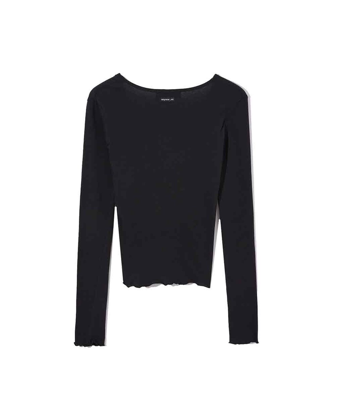 렌세(RENSE) V-wrap Button Long Sleeve Black