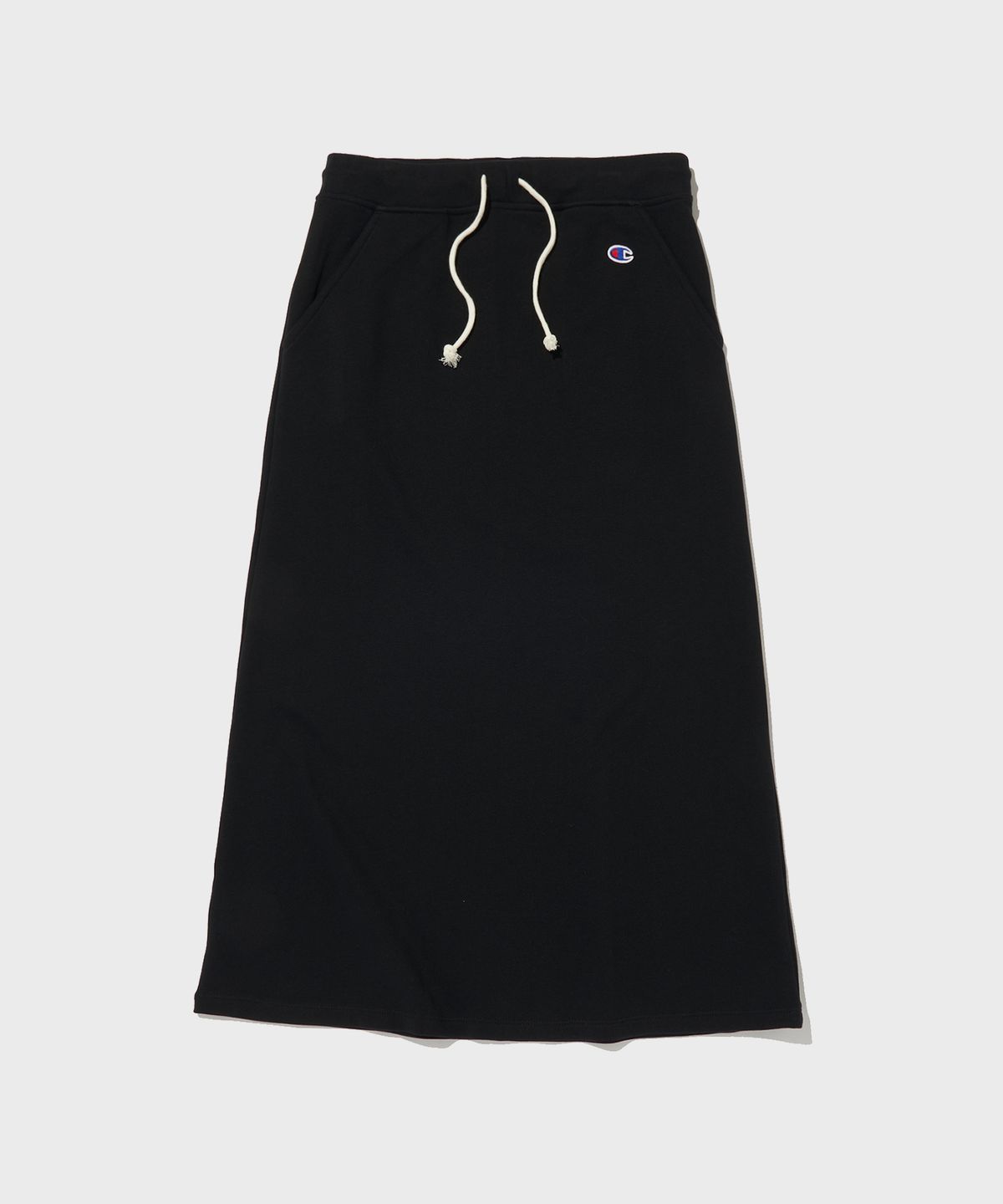 챔피온(CHAMPION) 여성 C로고 롱 스트링 스커트 Black