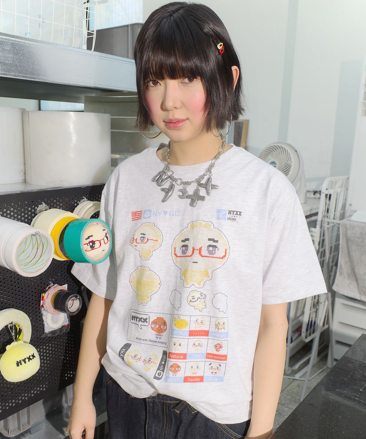 엔와이엑스엑스(NYXX) NYGD STICKER TEE HEATHER GRAY