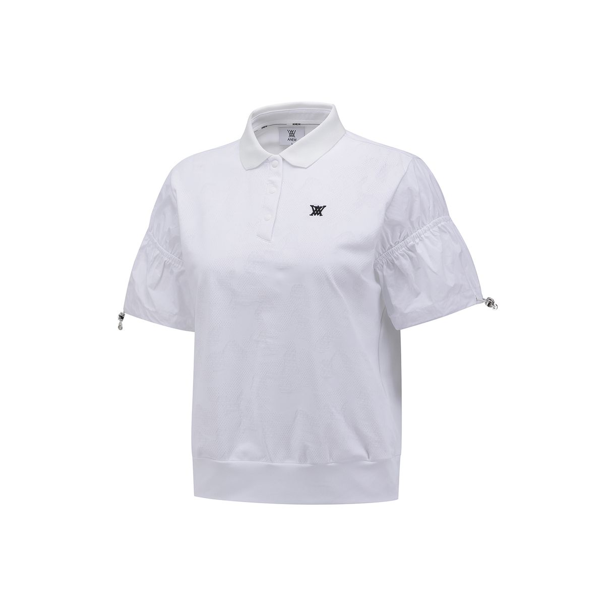 어뉴골프(ANEW GOLF) WOMEN SM JACQUARD HYBRID SHORT T-SHIRT_WH