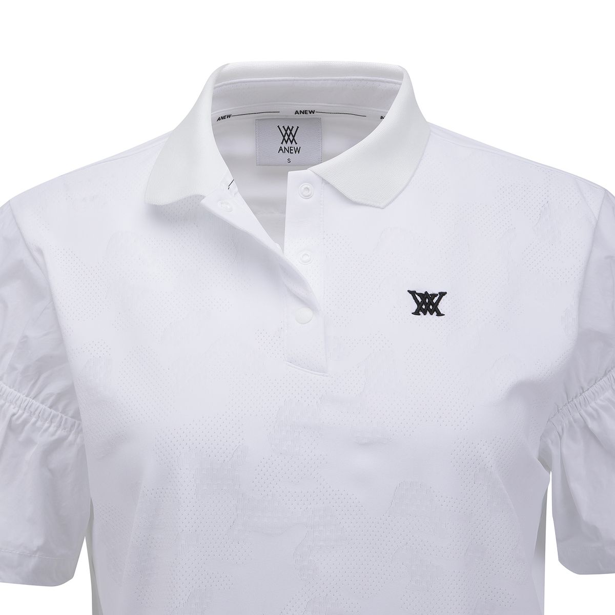 어뉴골프(ANEW GOLF) WOMEN SM JACQUARD HYBRID SHORT T-SHIRT_WH