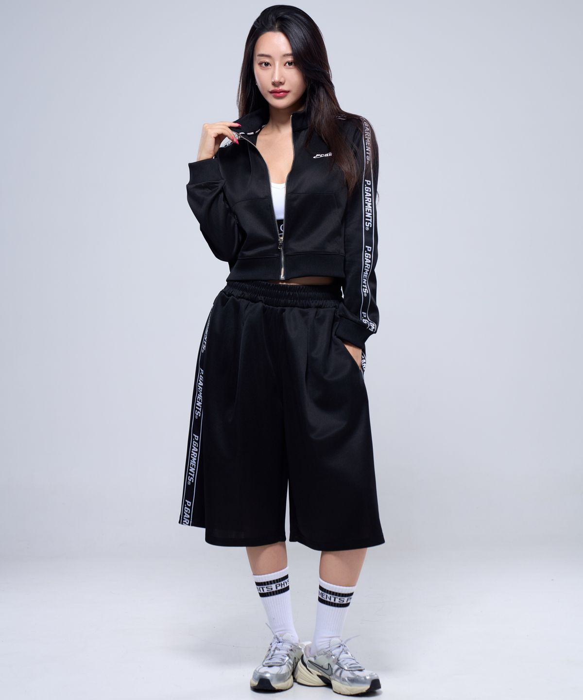 피지컬가먼츠(PHYSICAL GARMENTS) P5033 우먼 샤이닝 트레이닝 집업 [2COLOR]