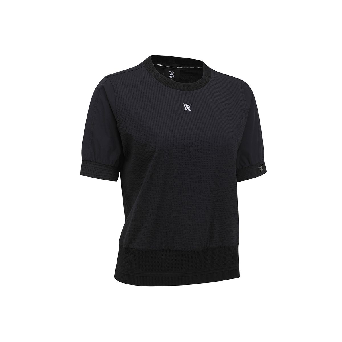 어뉴골프(ANEW GOLF) WOMEN SM HYBRID ROUND SHORT T-SHIRT_BK