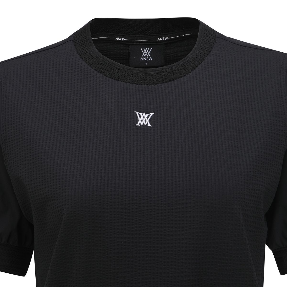 어뉴골프(ANEW GOLF) WOMEN SM HYBRID ROUND SHORT T-SHIRT_BK