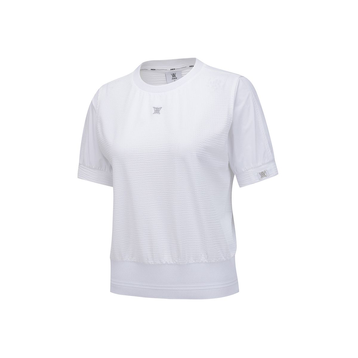 어뉴골프(ANEW GOLF) WOMEN SM HYBRID ROUND SHORT T-SHIRT_WH