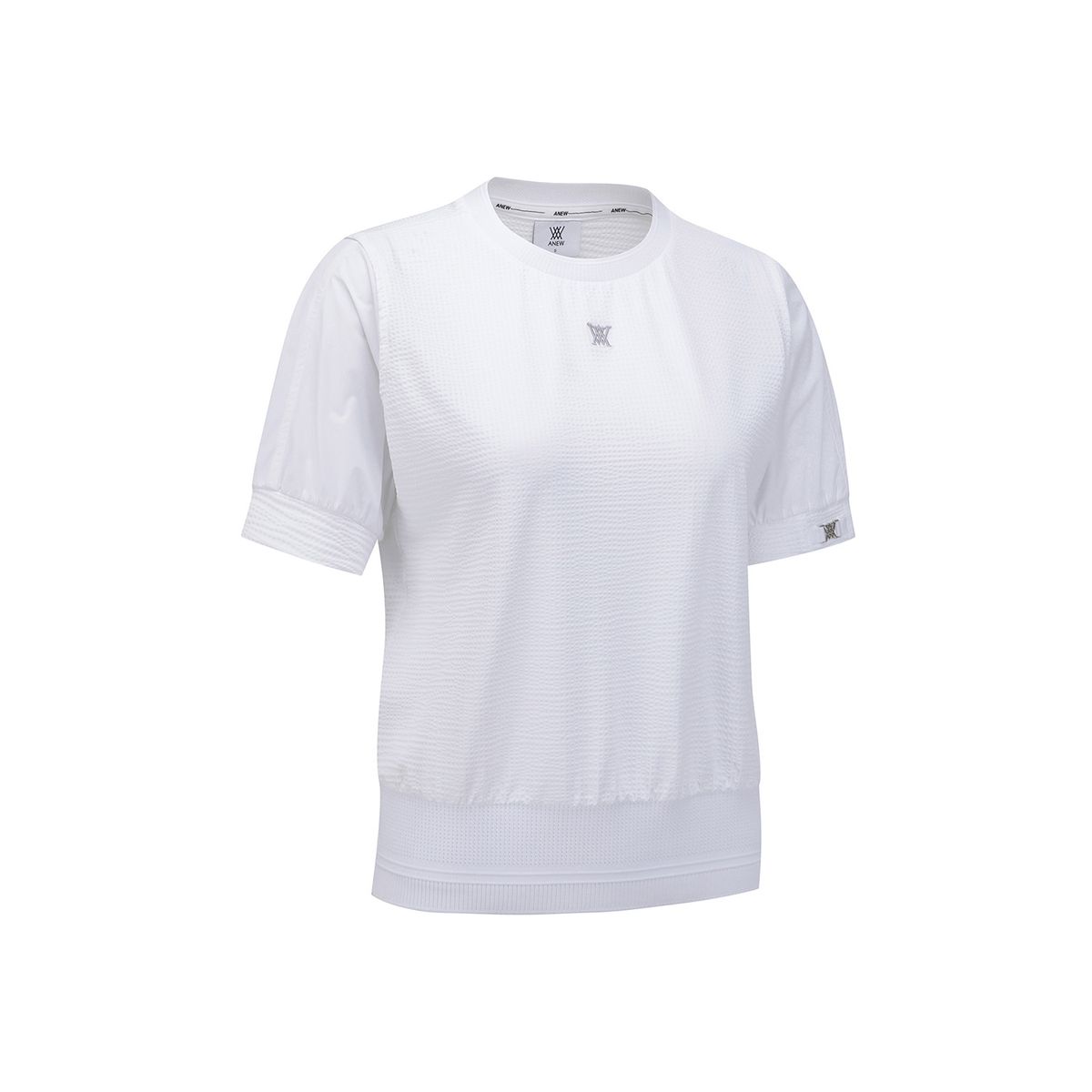 어뉴골프(ANEW GOLF) WOMEN SM HYBRID ROUND SHORT T-SHIRT_WH