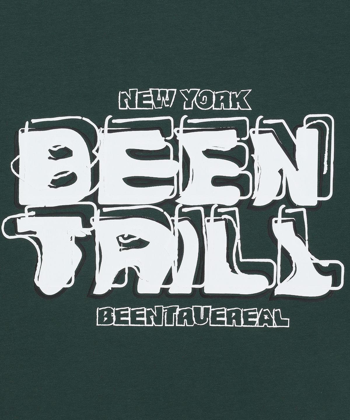 빈트릴(BEENTRILL) BNY 빈티지 로고 티셔츠(다크 그린)