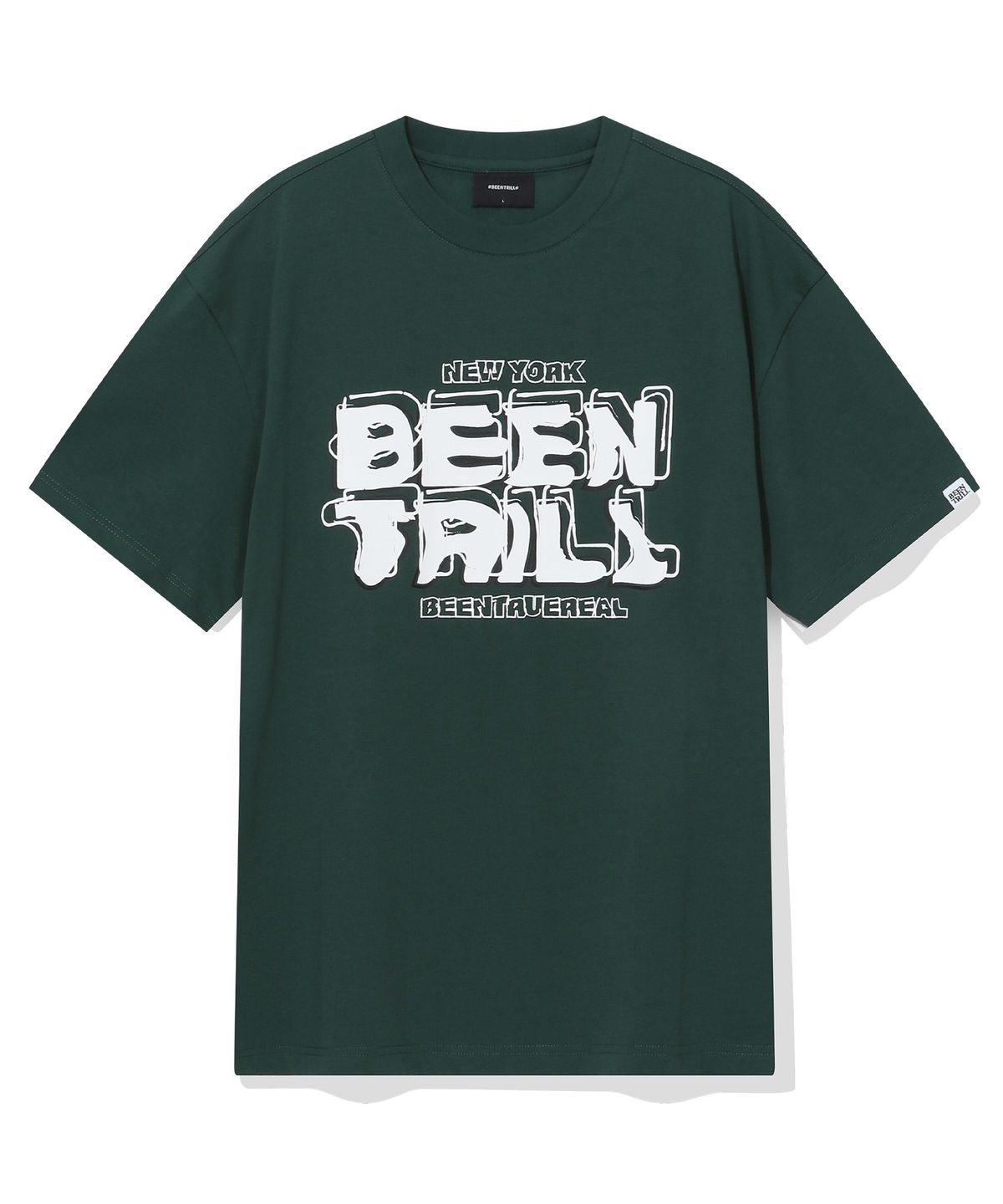빈트릴(BEENTRILL) BNY 빈티지 로고 티셔츠(다크 그린)