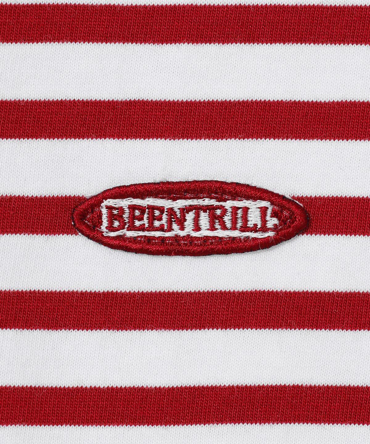 빈트릴(BEENTRILL) 오벌 와펜 스트라이프 티셔츠(레드)