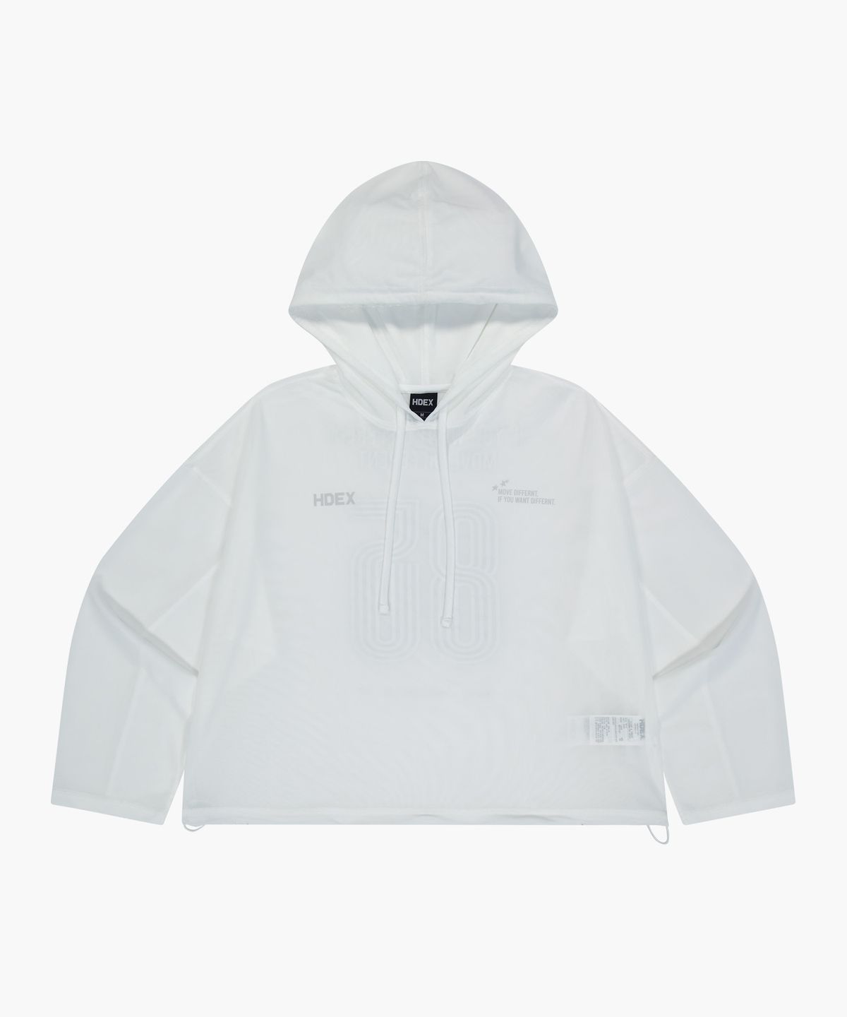 에이치덱스(HDEX) 우먼스 매쉬 커버업 크롭 후디 (White)