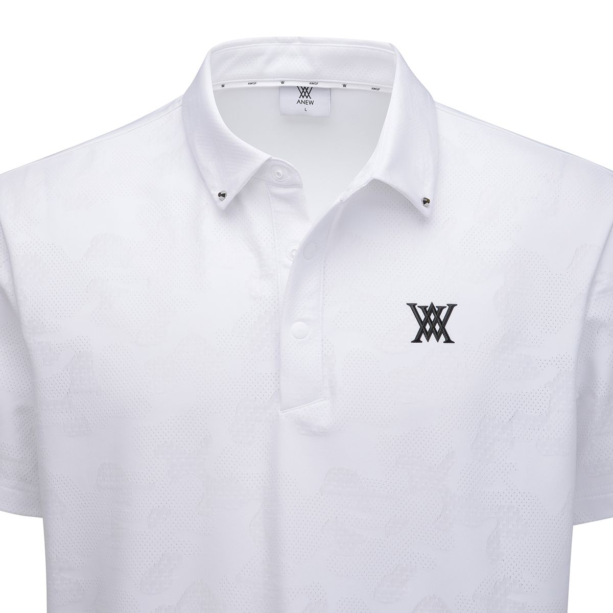 어뉴골프(ANEW GOLF) MEN SM JACQUARD HYBRID SHORT T-SHIRT_WH