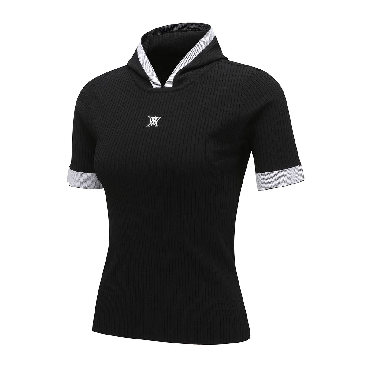 어뉴골프(ANEW GOLF) WOMEN SM HOODY SHORT SLEEVE SWEATER_BK