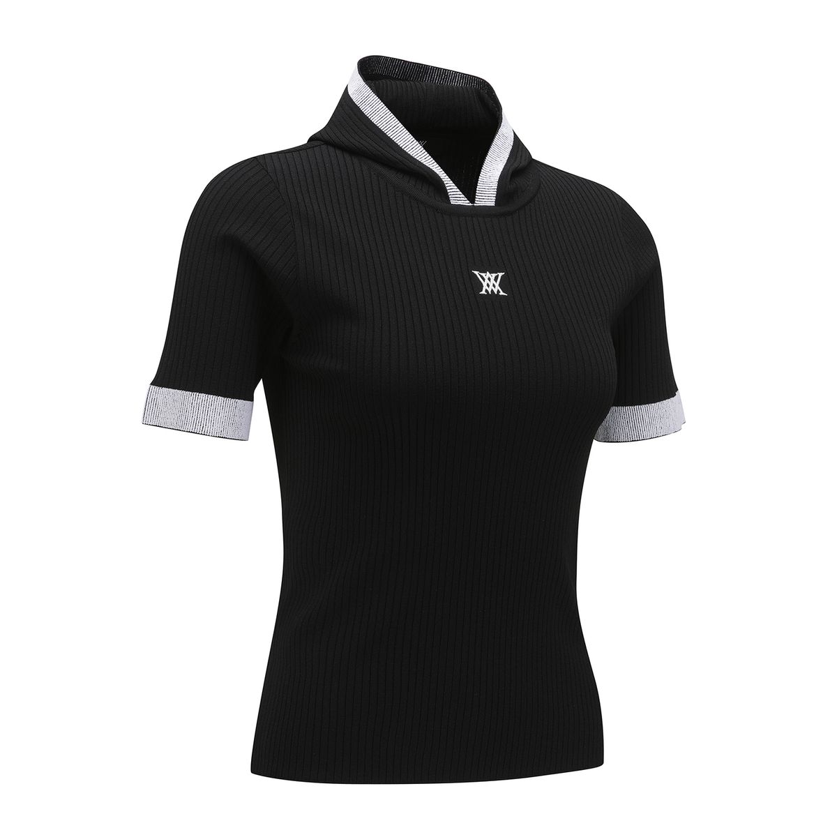 어뉴골프(ANEW GOLF) WOMEN SM HOODY SHORT SLEEVE SWEATER_BK