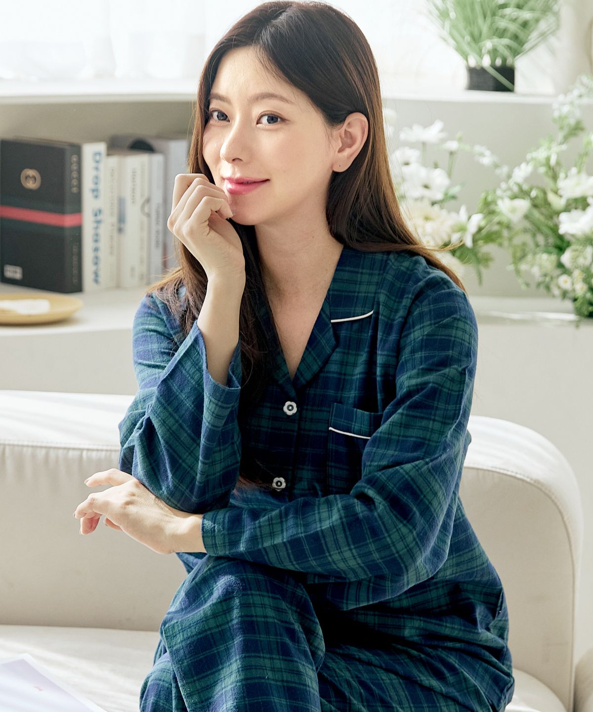 핑코코(PINGCOCO) 130 기모그린 긴소매  여성 파자마세트