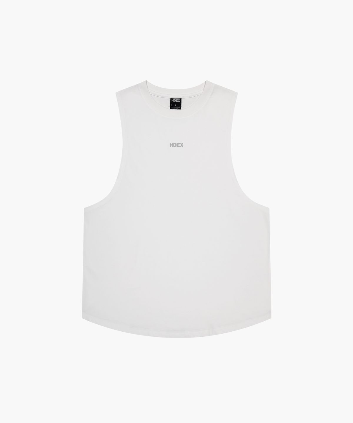 에이치덱스(HDEX) 실버 메인로고 라운드 슬리브리스 (White)