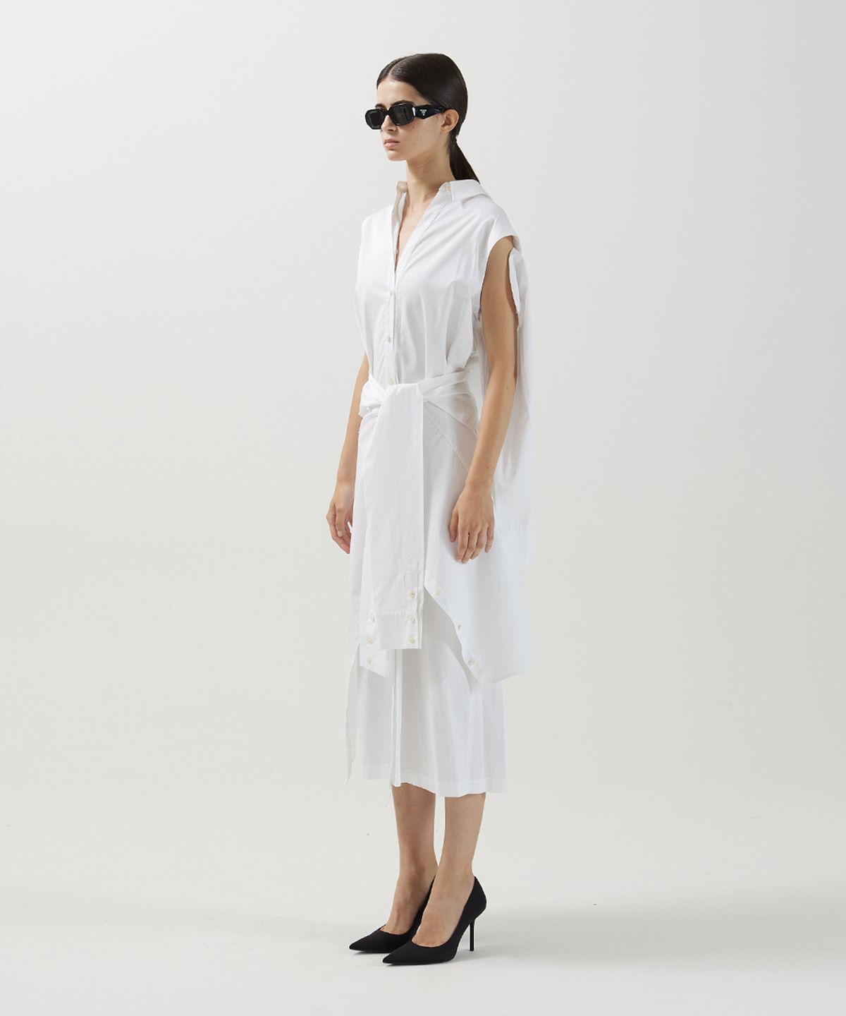 므아므(MMAM) Off-sleeve tied shirt dress