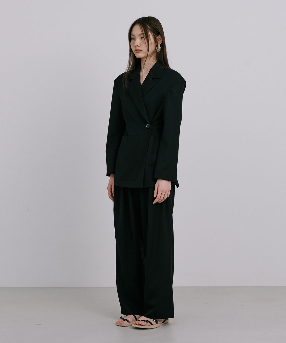 분더캄머(WNDERKAMMER) 25 Wool Wide Pants_Navy (25울 와이드팬츠_네이비)