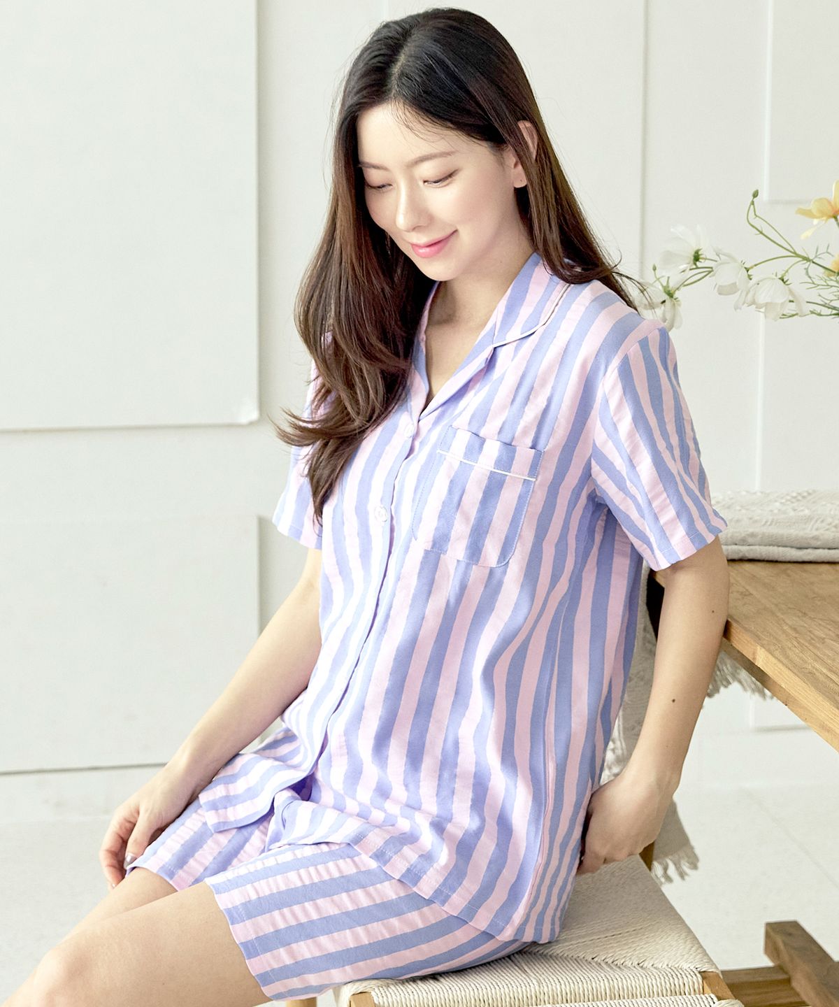 핑코코(PINGCOCO) 144 바이올렛 반소매 여성 파자마세트