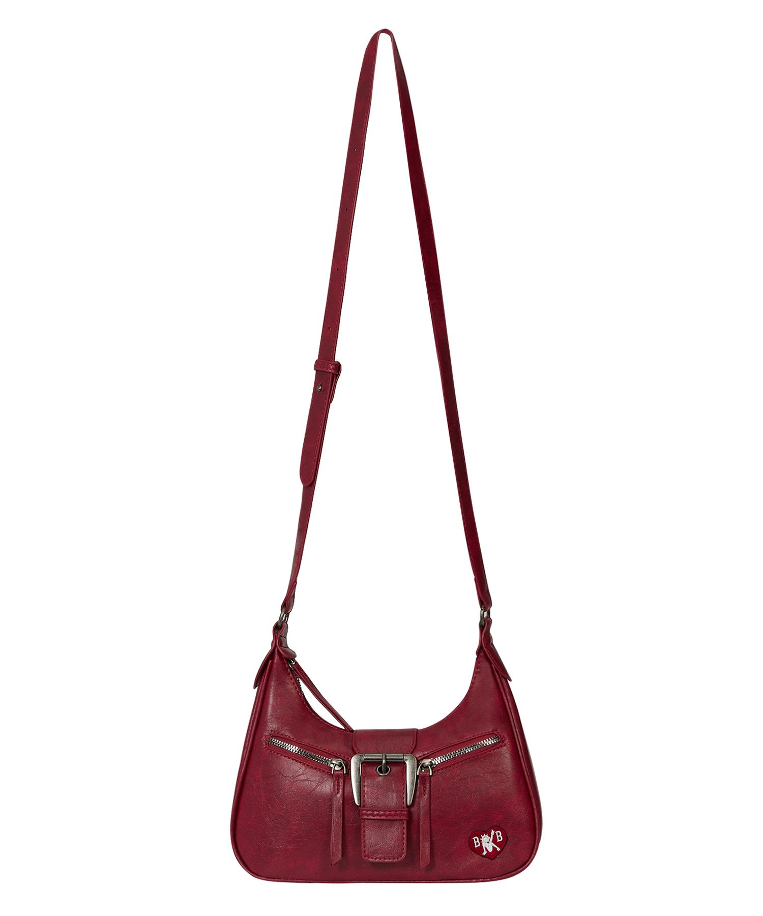 Betty Boop Buckle Pocket Cross Shoulder Bag_Burgundy