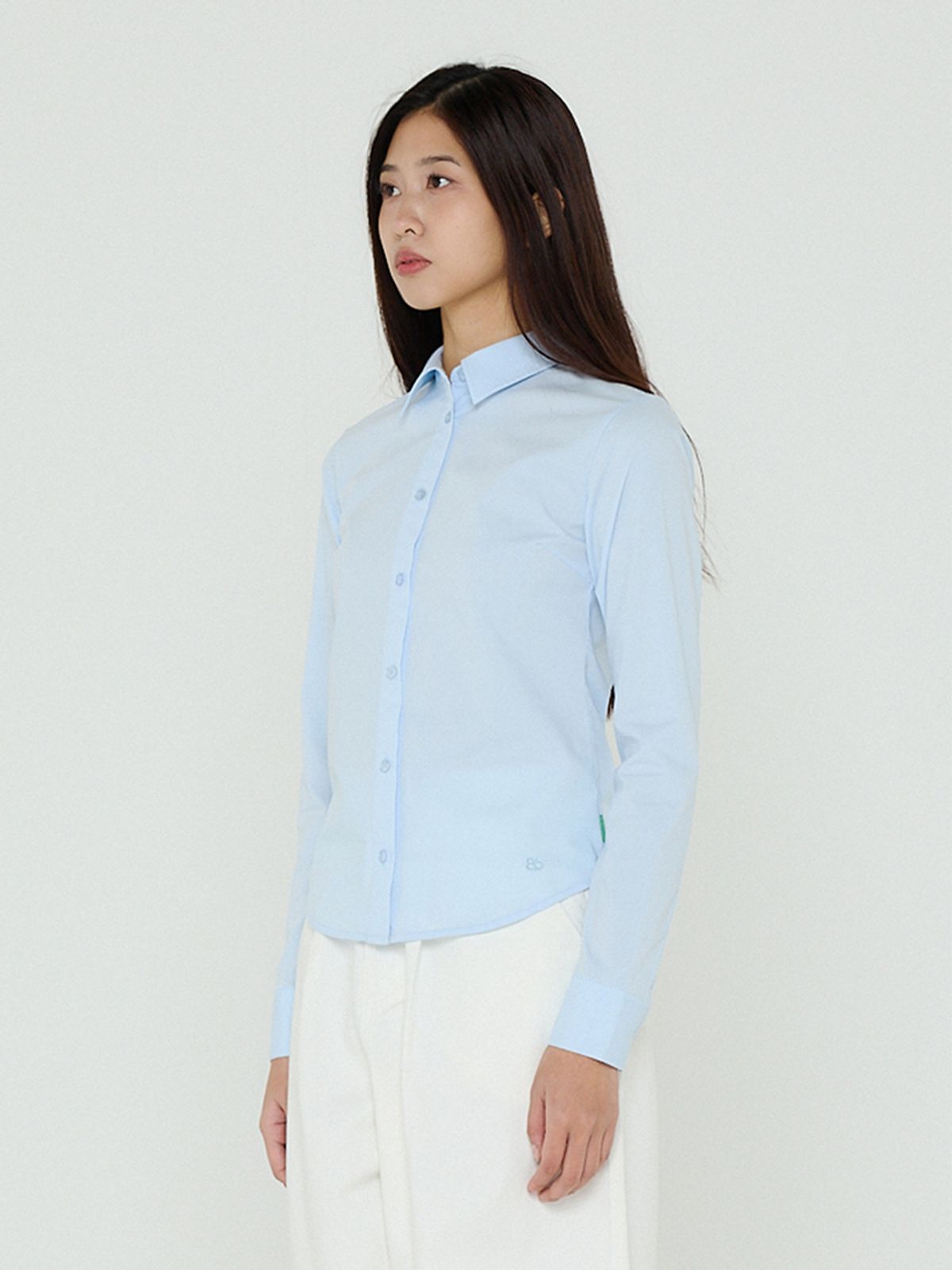 비플랫 베네통(Bb' BENETTON) 스트레치 스탠다드핏 셔츠 (Sky Blue)