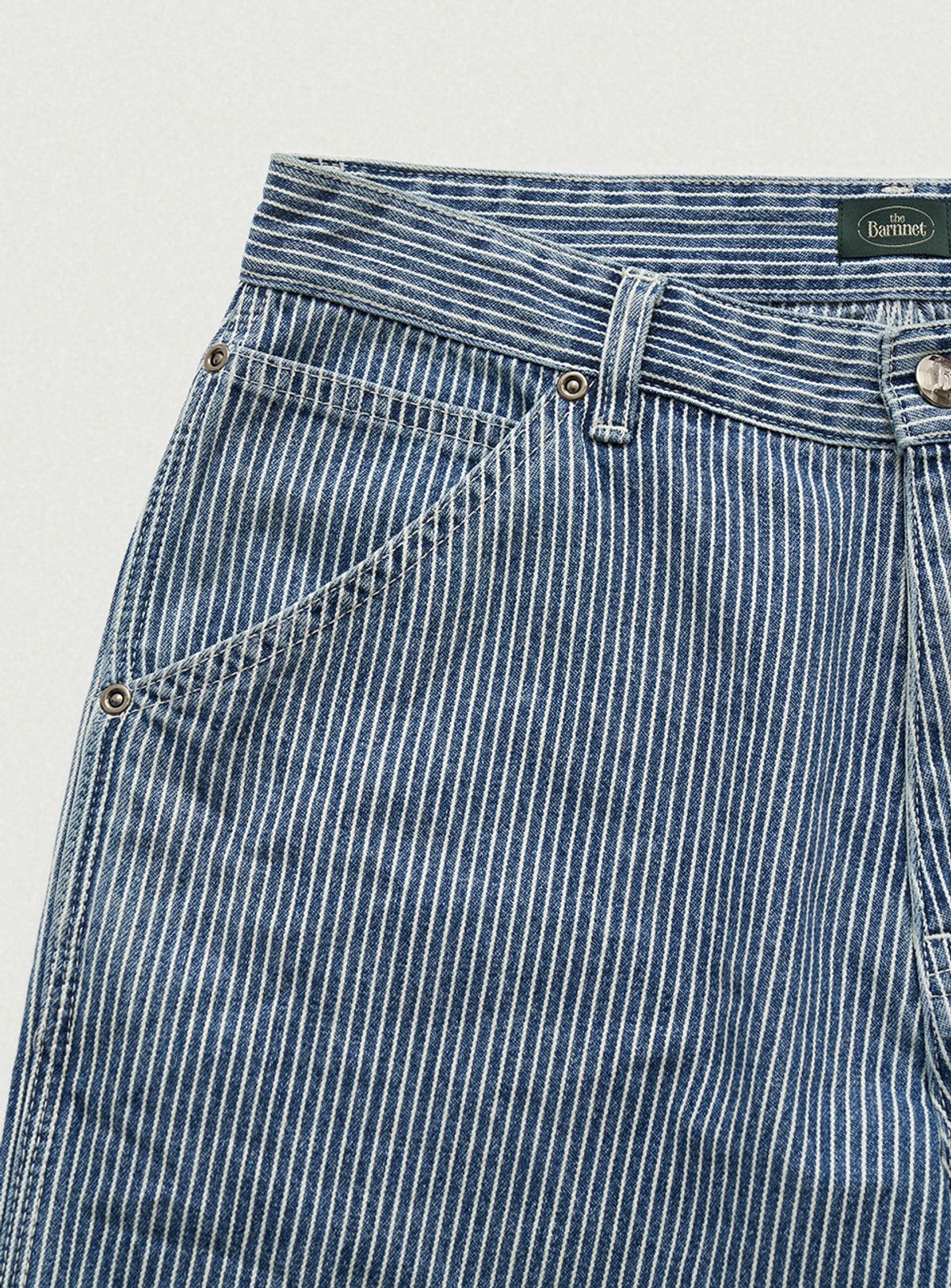 더바넷(THEBARNNET) Hickory Striped Carpenter Denim Pants_Blue