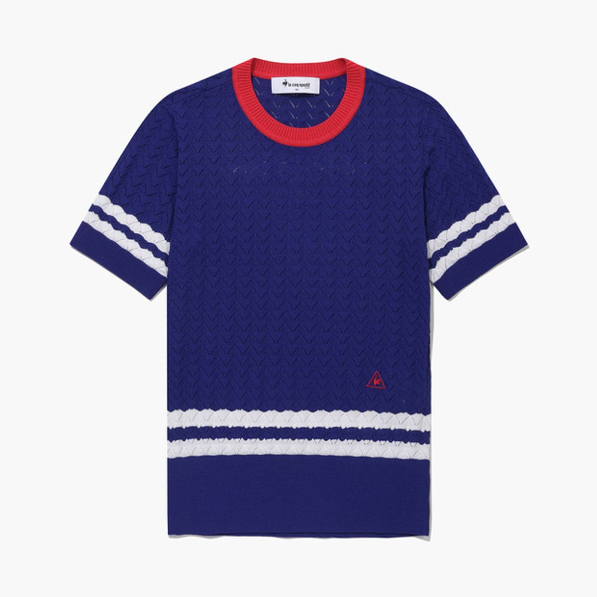 르꼬끄 골프(LECOQ GOLF) 여성 스카시 조직 반팔 스웨터 (GQ122LKP31)