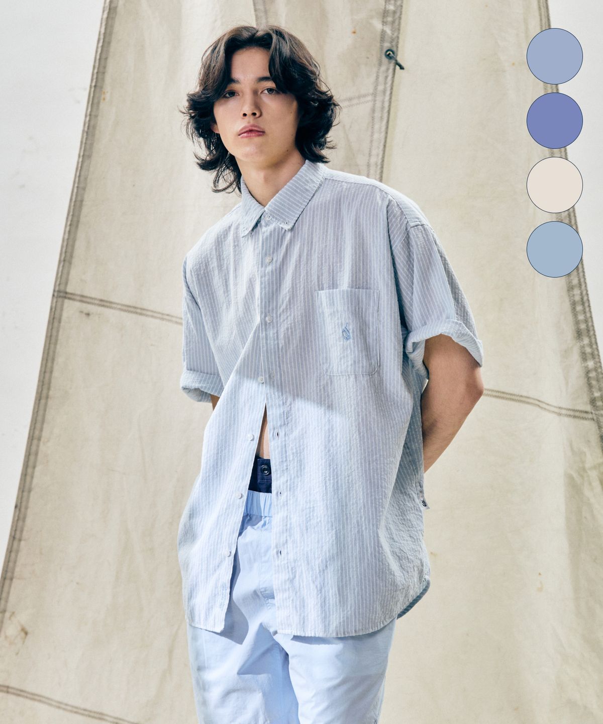 노티카(NAUTICA) 빈티지 스트라이프 반팔 셔츠