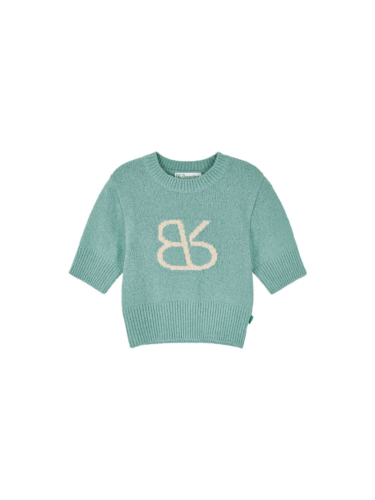 비플랫 베네통(Bb' BENETTON) 빅비비 크롭 하프 니트 풀오버 (Sky Blue)