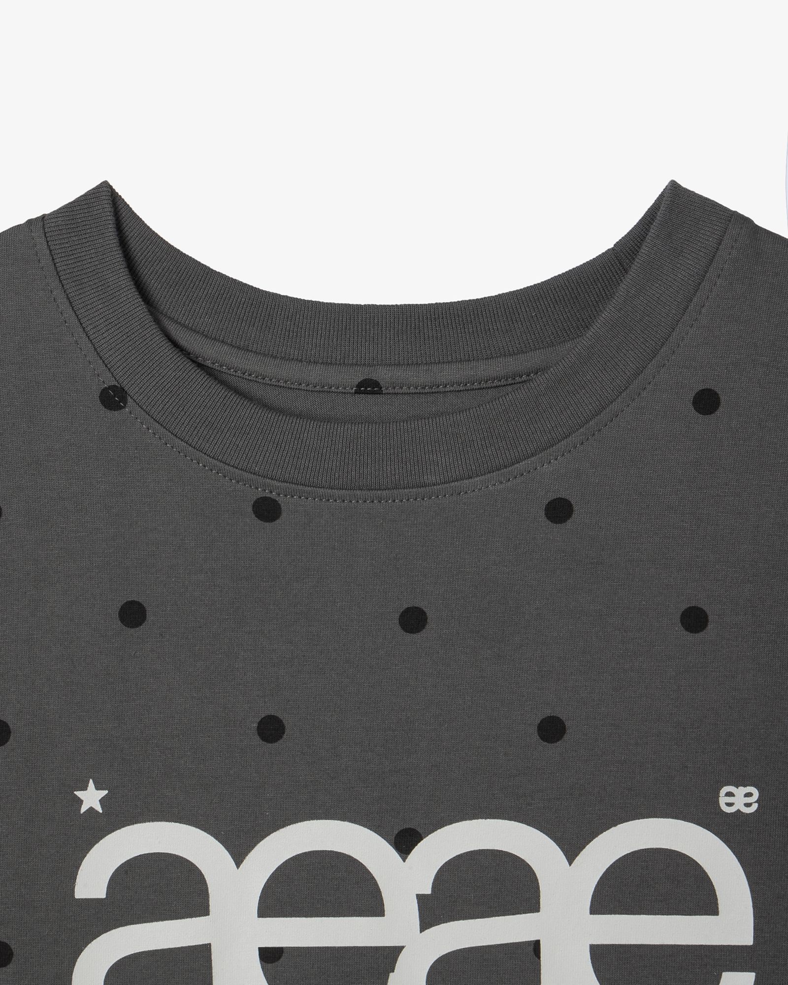 MUSINSA | AEAE WEB LOGO DOT T-SHIRTS [CHARCOAL]