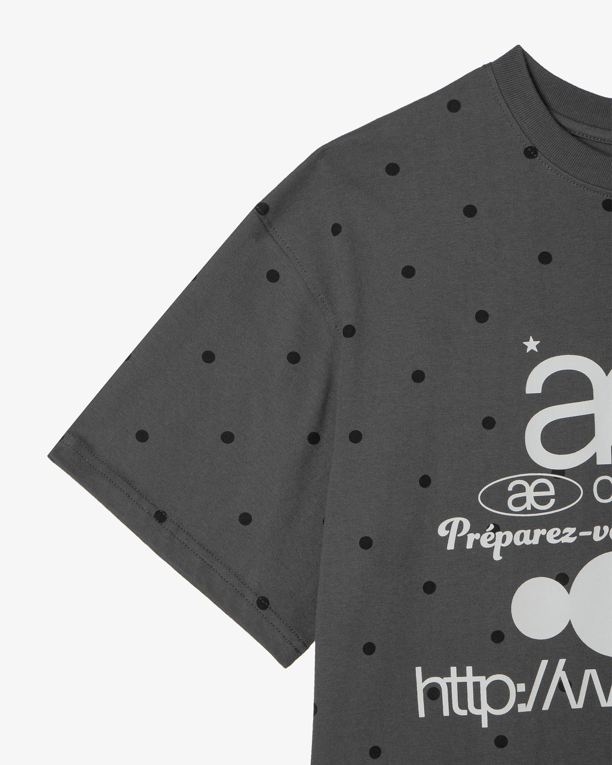 에이이에이이(AEAE) WEB LOGO DOT T-SHIRTS [CHARCOAL]