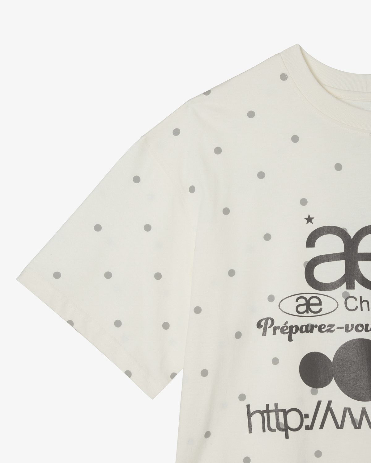 에이이에이이(AEAE) WEB LOGO DOT T-SHIRTS [CREAM]