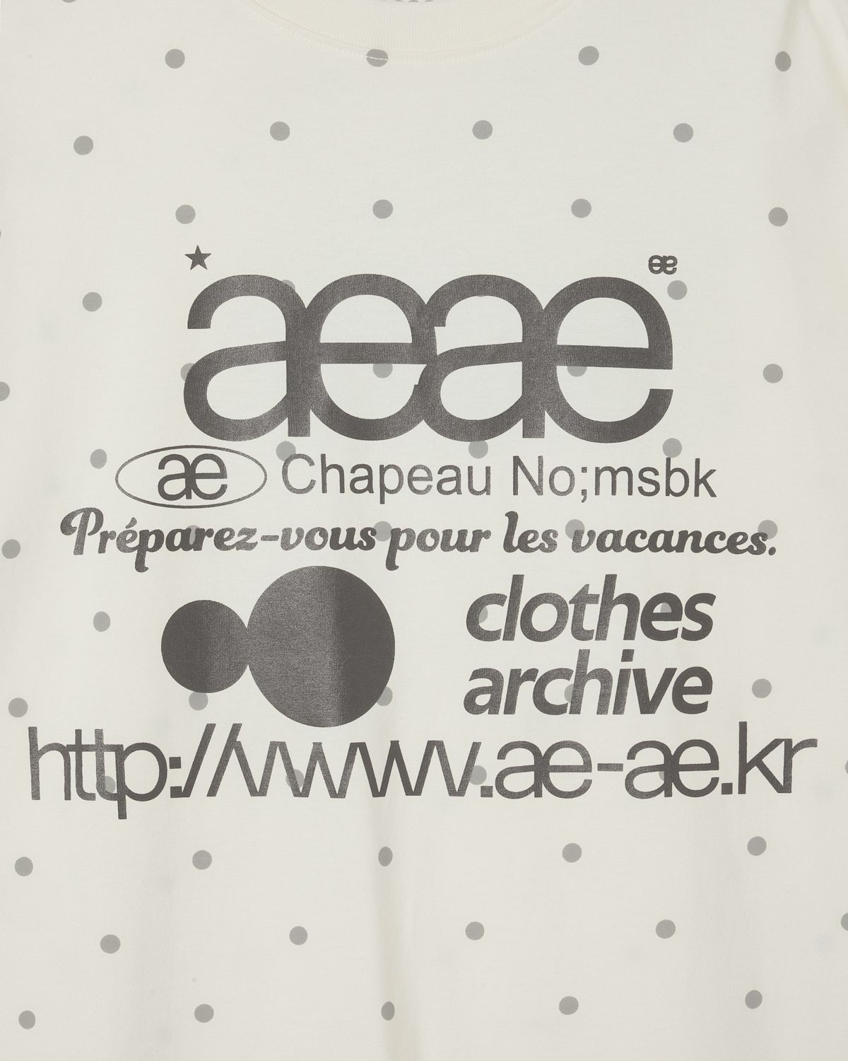 에이이에이이(AEAE) WEB LOGO DOT T-SHIRTS [CREAM]